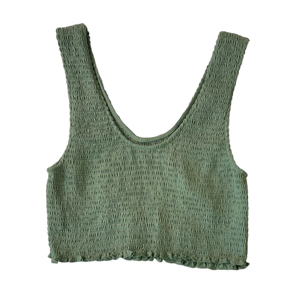 Stretch Smocked Crop Tank